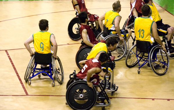 wheel chair basketball for disabled persons (men)