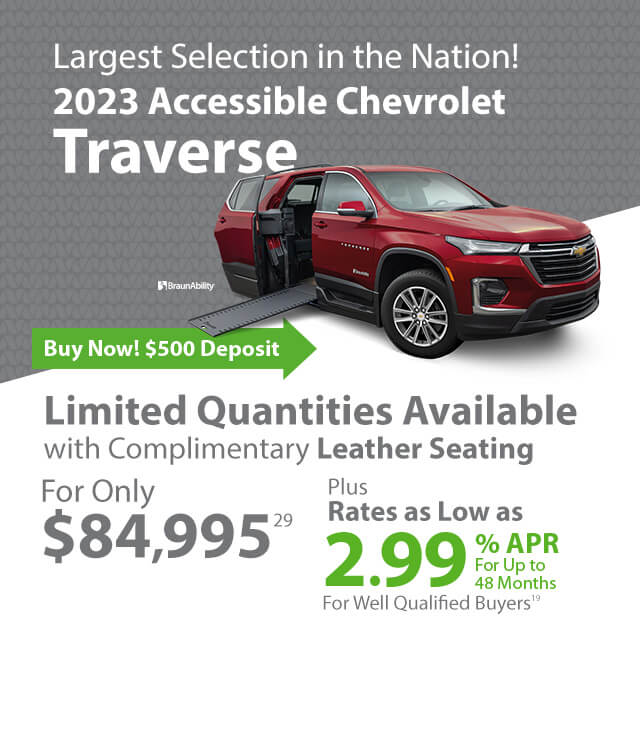 Chevy Traverse accesible por $84,995
