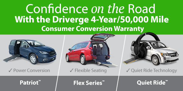 Have confidence on the road with the Driverge 4-Year / 50,000 Mile Conversion Warranty