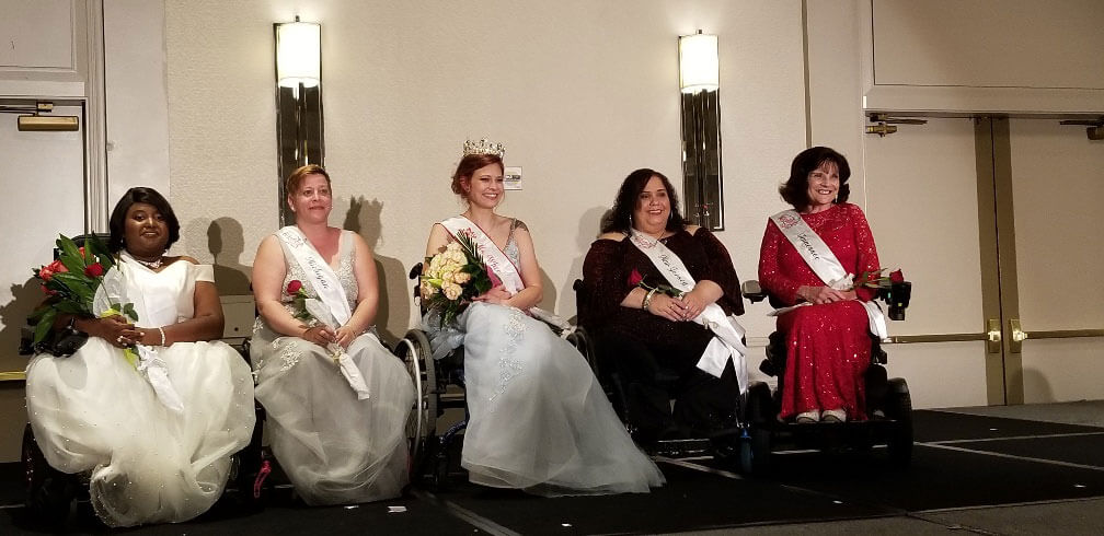 Ms. Wheelchair America Finalists on the stage