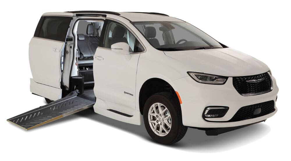 White Chrysler Pacifica side entry ramp