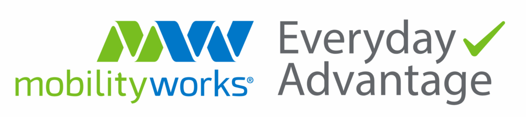 MobilityWorks Everyday Advantage logo with green and blue MW initials and a green checkmark next to the words Everyday Advantage.