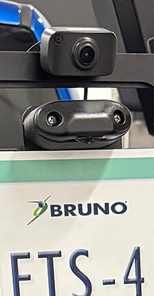 bruno backup camera mounted above license plate