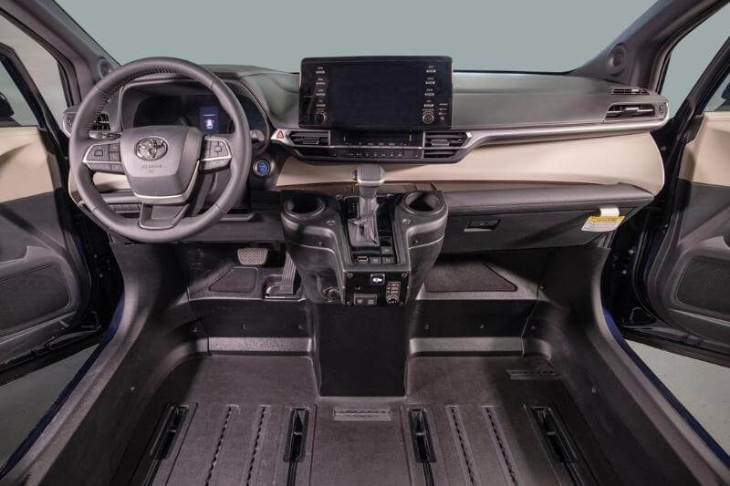 view without front seats on Toyota Sienna Hybrid