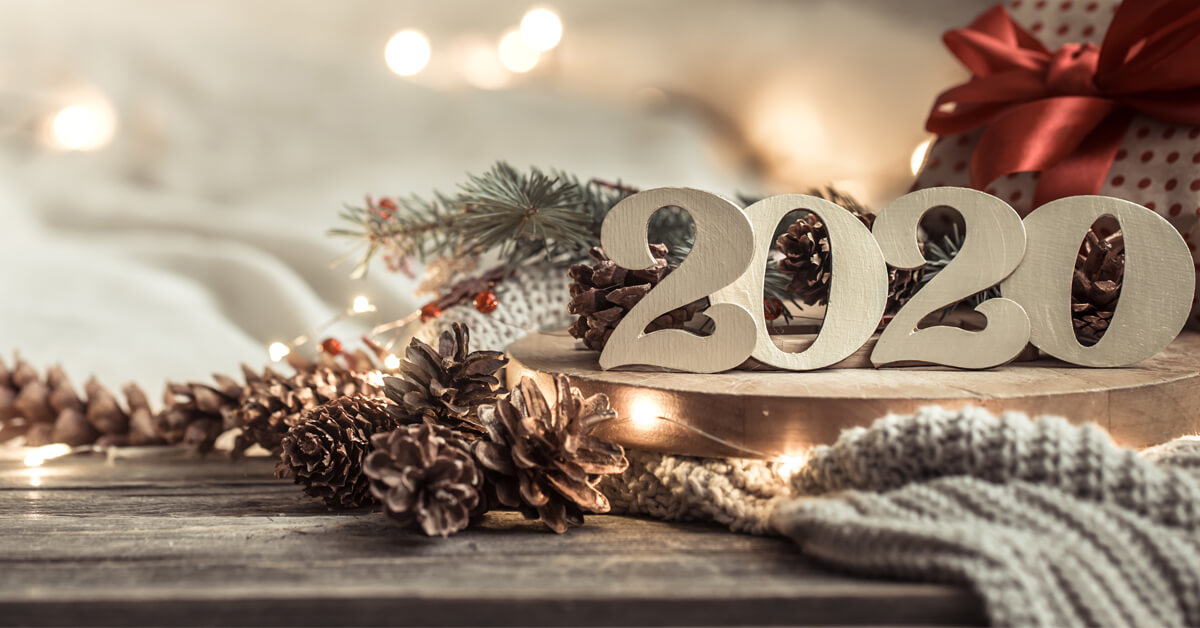 Fondo de año nuevo festivo con números 2020.